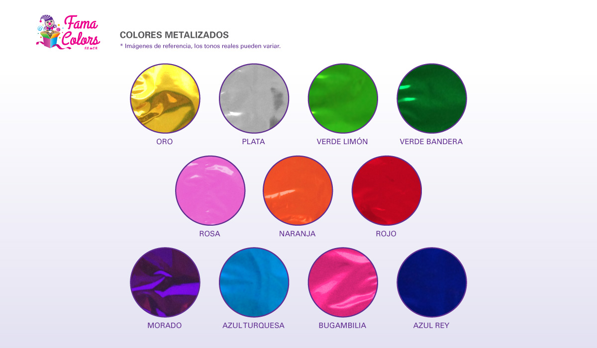 Colores de Bolsas y Papeles Metalizados